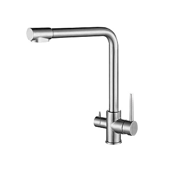 Смеситель для кухни GROSS AQUA GA3121609SS Neosteel с подключением к фильтру питьевой воды