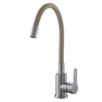 Смеситель для кухни FASHUN A54101-15 бежевый с гибким изливом из нержавеющей стали