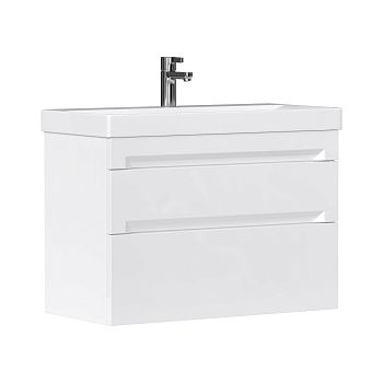 Тумба подвесная EQUIL Corner 80.2Y tpCRNR80.2Y-06 краска 2 ящика с раковиной Lake 9696-80