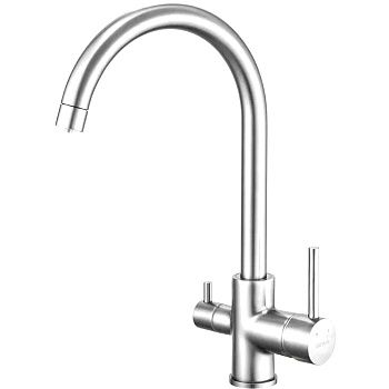 Смеситель для кухни Shevanik S128 с подключением фильтра питьевой воды, хром