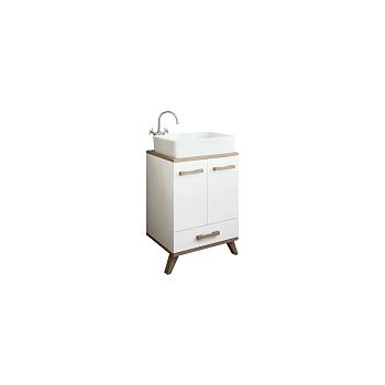 Тумба SANFLOR Ингрид 60 (Белый матовый, вяз швейцарский) 600*980*450 С0001916