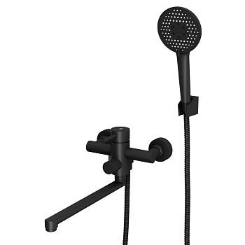 Смеситель для ванны RUSH Melos SUS1101-51Black Черный, с длинным изливом, из нержавеющей стали