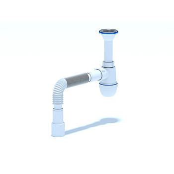 Cифон для мойки 1 1/2"х40 АНИ пласт C0115 с гофрой 40х40/50