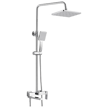 Душевая система с изливом BELZ B24613 верхний душ, лейка, хром