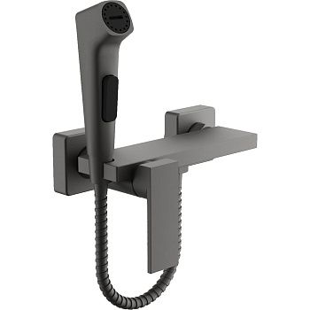 Смеситель с гигиеническим душем BELZ B55653-3 оружейная сталь