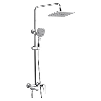 Душевая система с изливом BELZ B24533 верхний душ, лейка, хром