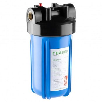 Корпус Гейзер 10BB х 1" C24 50781 прозрачный для холодной воды, латунные вставки