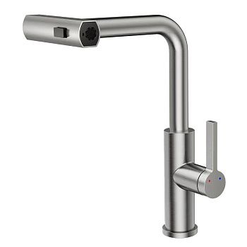 Смеситель для кухни RUSH Tinos TI3732-18 хром, с выдвижной лейкой, поворотным аэратором, 4 режима