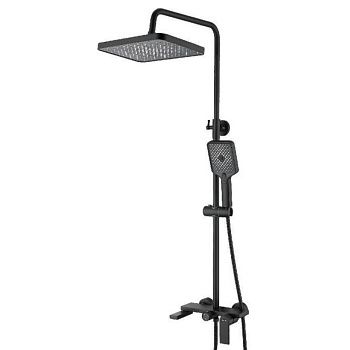 Душевая система с изливом BELZ B24678-7 верхний душ, лейка, черный, Душевые системы с изливом, , BELZ