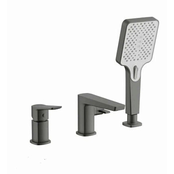 Смеситель для ванны на борт BELZ B66715-3 оружейная сталь, Серия B715, , BELZ