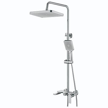 Душевая система с изливом BELZ B24678 верхний душ, лейка, хром, Душевые системы с изливом, , BELZ