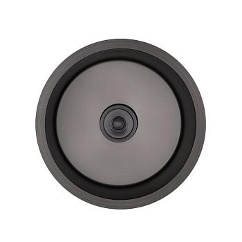 Мойка для кухни врезная GERHANS RK34545B графит из нержавеющей стали, 45*45 см с сифоном