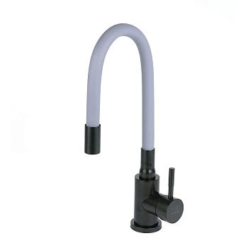 Смеситель для кухни Wasser Zimmer ZM-7728-2H-761 черный с гибким серым изливом, SUS304, Смесители Wasser Zimmer, , Wasser Zimmer