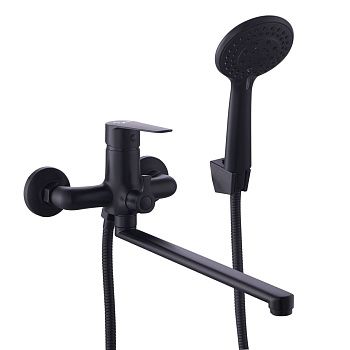 Смеситель для ванны PLStart PD22054-7 с длинным изливом, черный, Смесители ТМ PLStart, , FASHUN
