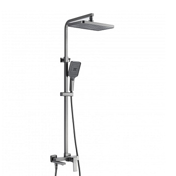 Душевая система Shevanik S4636T верхний душ, лейка, оружейная сталь, Коллекция S46, , Shevanik