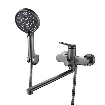 Cмеситель для ванны Shevanik S4322T оружейная сталь, Коллекция S43, , Shevanik