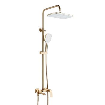 Душевая система Shevanik S4136G  верхний душ, лейка, золотой сатин, Коллекция S41, , Shevanik