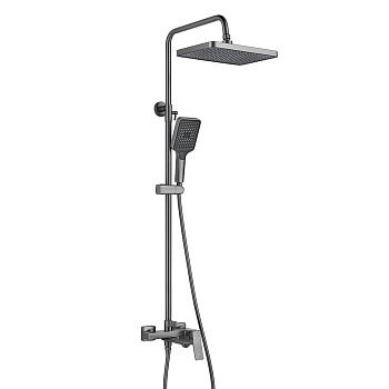 Душевая система Shevanik S4436T верхний душ, лейка, оружейная сталь, Коллекция S44, , Shevanik