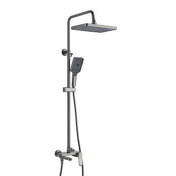 Душевая система Shevanik S4536T верхний душ, лейка, оружейная сталь, Коллекция S45, , Shevanik
