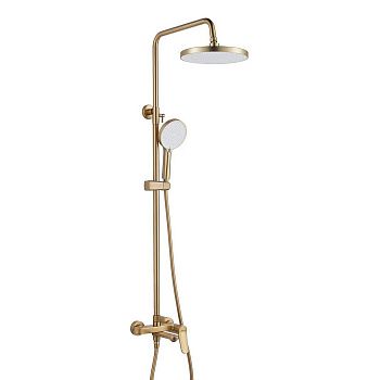 Душевая система Shevanik S4336G верхний душ, лейка, сатиновое золото, Коллекция S43, , Shevanik