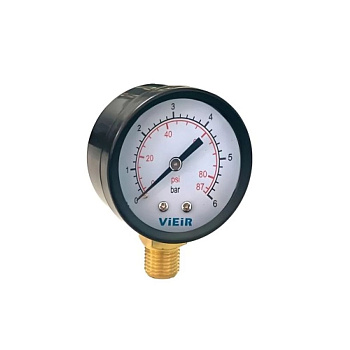 Манометр радиальный 10 бар 1/4" НР VIEIR YLA10 (мин.1/100), Манометры, термоманометр, Китай, VIEIR