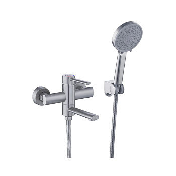 Смеситель для ванны FASHUN A53034 из нержавеющей стали, с коротким изливом, Коллекция 34 нерж. сталь, , FASHUN