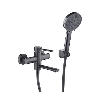 Смеситель для ванны FASHUN A53034-17 графит, из нержавеющей стали, с коротким изливом, Коллекция 34 нерж. сталь, , FASHUN