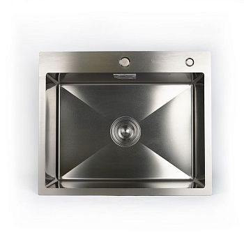 Мойка для кухни врезная Diadonna DS6050B серый графит из нержавеющей стали, 60*50 см без сифона