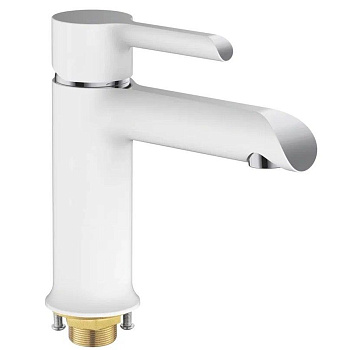 Смеситель для раковины Shevanik S6001F, белый, хром (10)