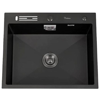 Мойка для кухни врезная Diadonna DS5060BL черная из нержавеющей стали, 50*60 см без сифона