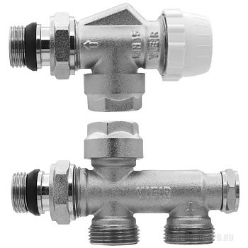 Комплект термостатический для подключения радиаторов 1/2"x3/4" VIEIR VR349/VR350 (ПАРА) (мин.1/25)