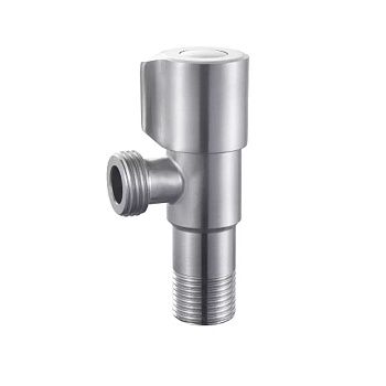 Вентиль угловой с керамической кран-буксой 1/2"x1/2" НР VIEIR VER66 нерж.сталь (мин.1/100)