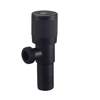 Вентиль угловой с керамической кран-буксой 1/2"x1/2" НР VIEIR VER73-C нерж.сталь, черный (мин.1/100)