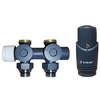 Универсальный комплект для нижнего подключения 1/2" VIEIR VR353-2G серый (мин.1/24)