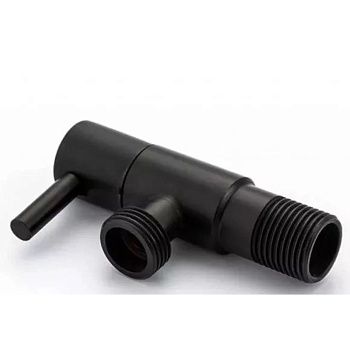 Вентиль угловой с отражателем 1/2"x1/2" НР TIM BL5825S.BK черный (мин.1/80)