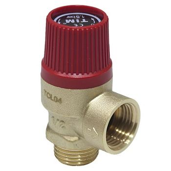 Клапан предохранительный 1/2" ВР/НР 6 бар TIM BL22MF-K-6 (мин.1/10/60)