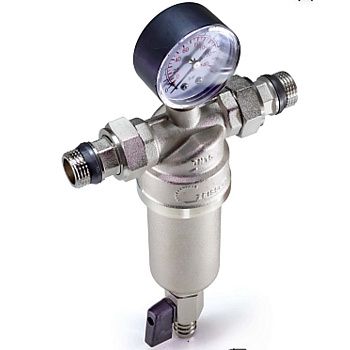 Фильтр самопромывной 1/2" НР/НР с манометром,для холодной воды ZEISSLER ZRF.301.000104N (мин.1/12)
