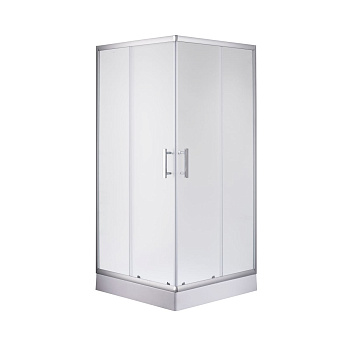 Душевой уголок OLIVE'S MINO U_MN-90PMS-SD-C матовое стекло 4 мм, хром 900*900*1925 мм с Поддоном OLIVE'S MINO B_MN-90PMS-SD-C, 900*900*125 мм