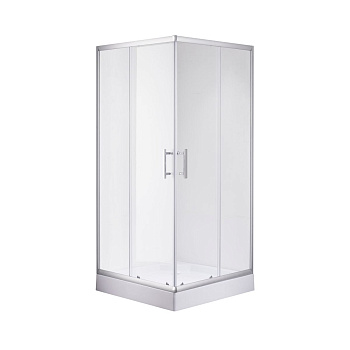 Душевой уголок OLIVE'S MINO U_MN-90PСS-SD-C прозрачное стекло 4 мм,  хром, 900*900*1925 мм с Поддоном OLIVE'S MINO B_MN-90PСS-SD-C 900*900*125 мм