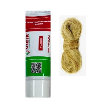 Набор для уплотнения резьбы лен 13 г + паста 25 г VIEIR TL2513 (мин.1/500)