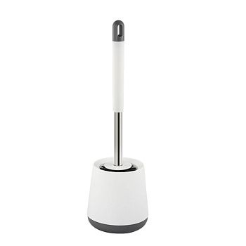 Ёрш для унитаза Санакс 825 напольный, пластиковый, с силиконовой щёткой, белый (12)