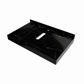 Столешница под раковину керамогранитная 90х50 см Watersense Eva W00293 черный мрамор