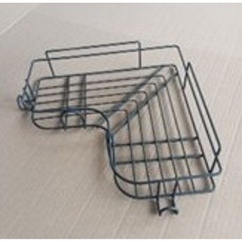 Полка настенная Proffero П24430, 1 ярус, угловая, с крючками, черный муар