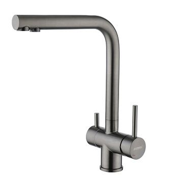 Смеситель для кухни Fmark FS1362Q. графит с подключением фильтра питьевой воды (6)