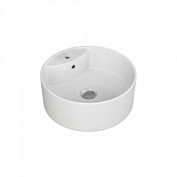 Раковина накладная Watersense Milana S D40 W00007 400х400х145 мм с полочкой под смеситель, белая