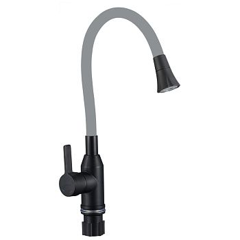Смеситель для кухни Fmark FS8277H-04 с гибким изливом, серый (6)