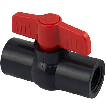 Кран шаровый ТИТАН 4750, 1/2", м/м, полипропиленовый из пластика, серый