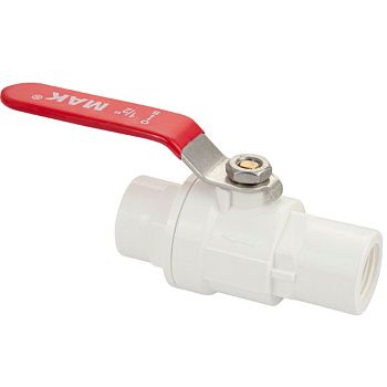 Кран шаровый МАК 1470, 1/2", м/м, полипропиленовый из пластика
