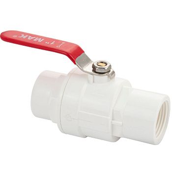 Кран шаровый МАК 1474, 1", м/м, полипропиленовый из пластика