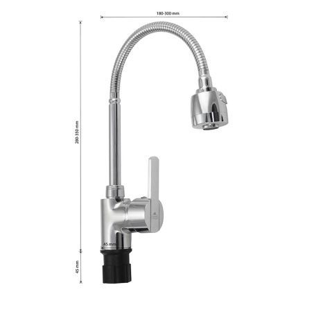 Смеситель для кухни Санакс 1309 с гибким изливом